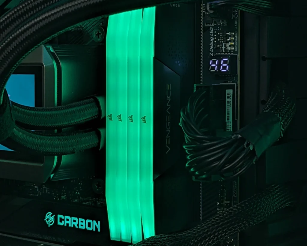 Corsair Vengeance RGB DDR5 128GB RAM 4 Sticks in Green Color