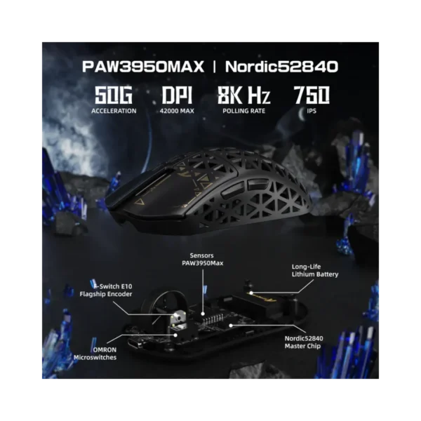 Attack Shark R5 Ultra Black Wireless Gaming Mouse in Pakistan | TechMatched