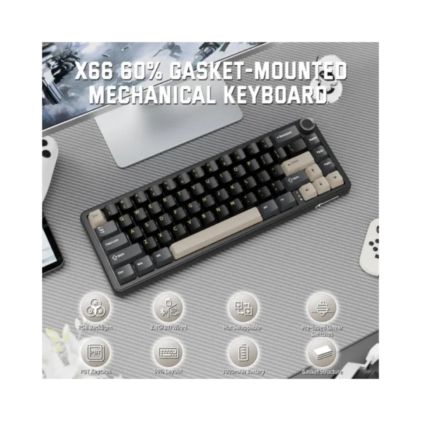 Buy ATTACK SHARK X66 Wireless Mechanical Keyboard in Pakistan | TechMatched