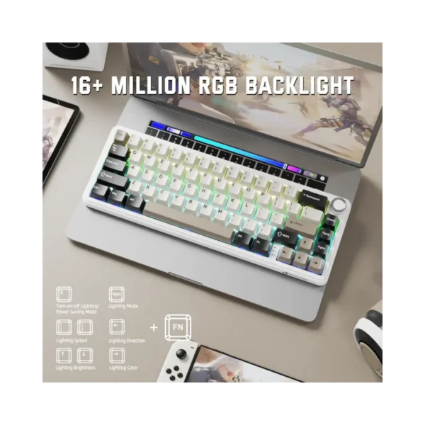 ATTACK SHARK X66 White Cheese Wireless Mechanical Keyboard in Pakistan | TechMatched