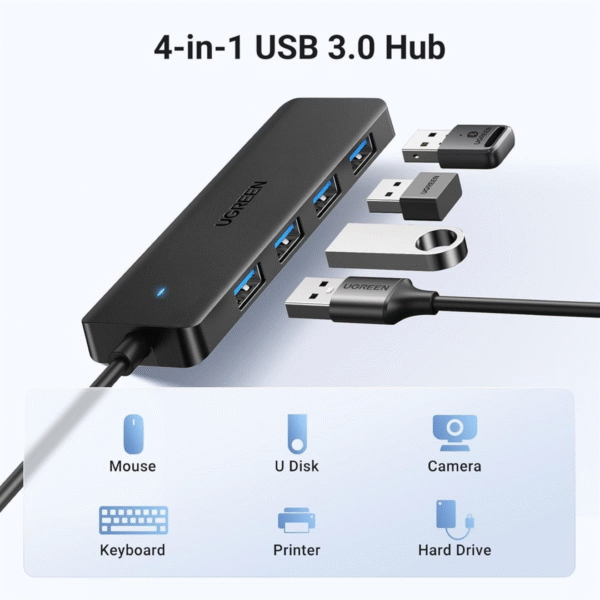 UGreen USB 3.0 4 Port Hub 1M Black in Pakistan | TechMatched