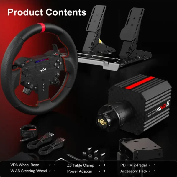 PXN VD6 Bundle PC Steering Wheel and Pedals in Pakistan | TechMatched