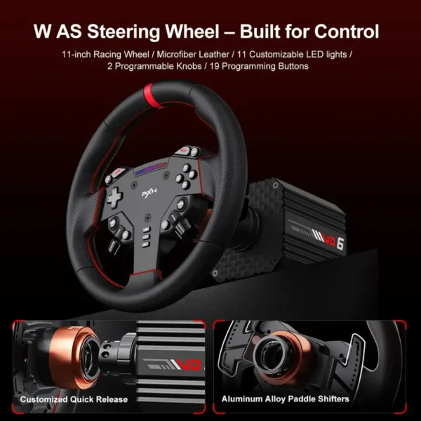 PXN VD6 Bundle PC Steering Wheel and Pedals in Pakistan | TechMatched