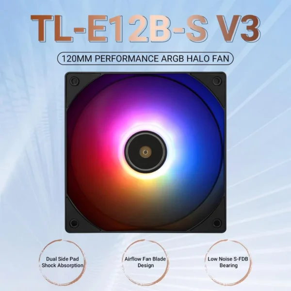 Buy Thermalright TL-E12B-S V3 Single Pack 120mm Case Fan (Black) in Pakistan | TechMatched